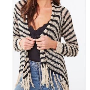 Miracle Gypsy Fringed Striped Cardigan M/L
